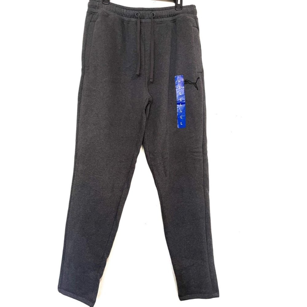 PUMA Men's Fleece Pant - Dark Gray Heather - Large